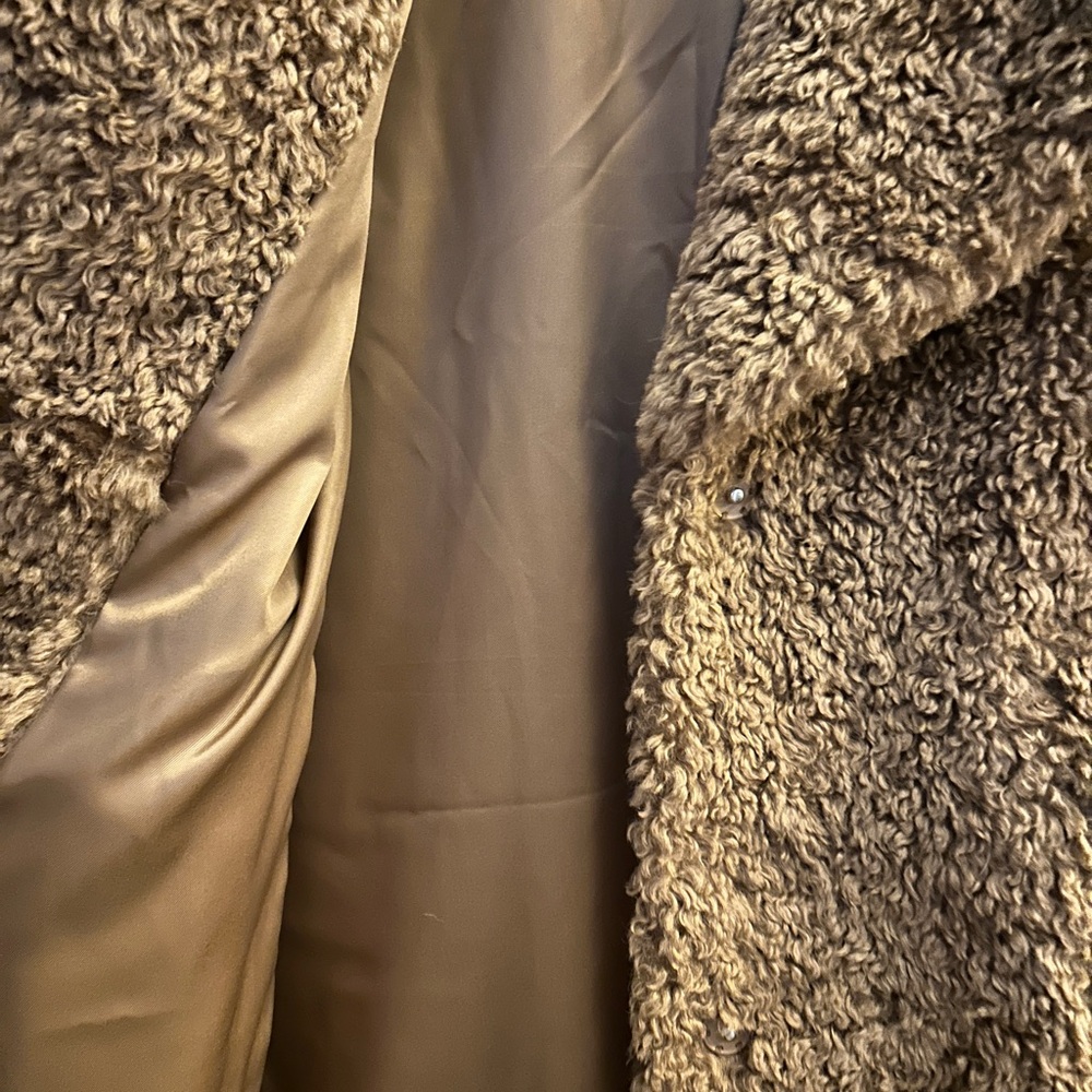Women's Brown Faux Fur Coat - Picture 4 of 5